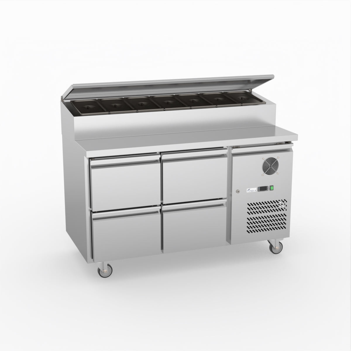 FED-X S/S Four Drawer Sandwich Counter XSS7C13S2V-4D