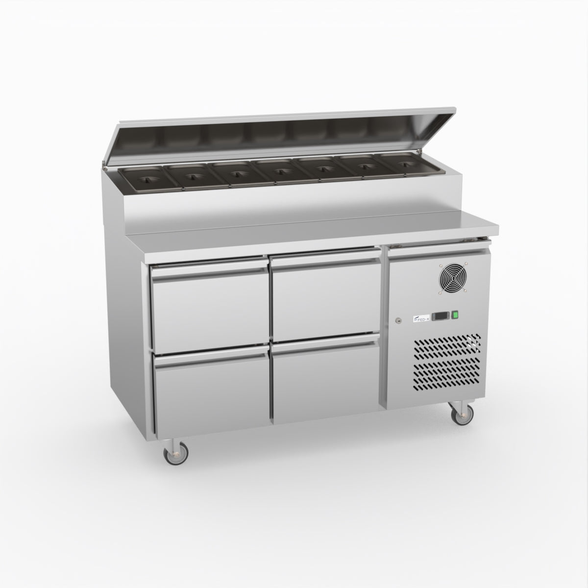 FED-X S/S Four Drawer Sandwich Counter XSS7C13S2V-4D