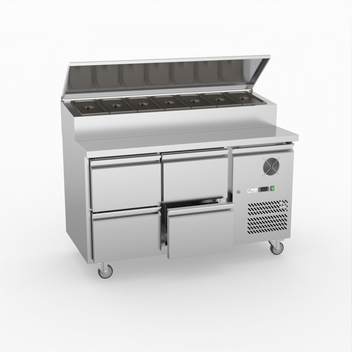 FED-X S/S Four Drawer Sandwich Counter XSS7C13S2V-4D