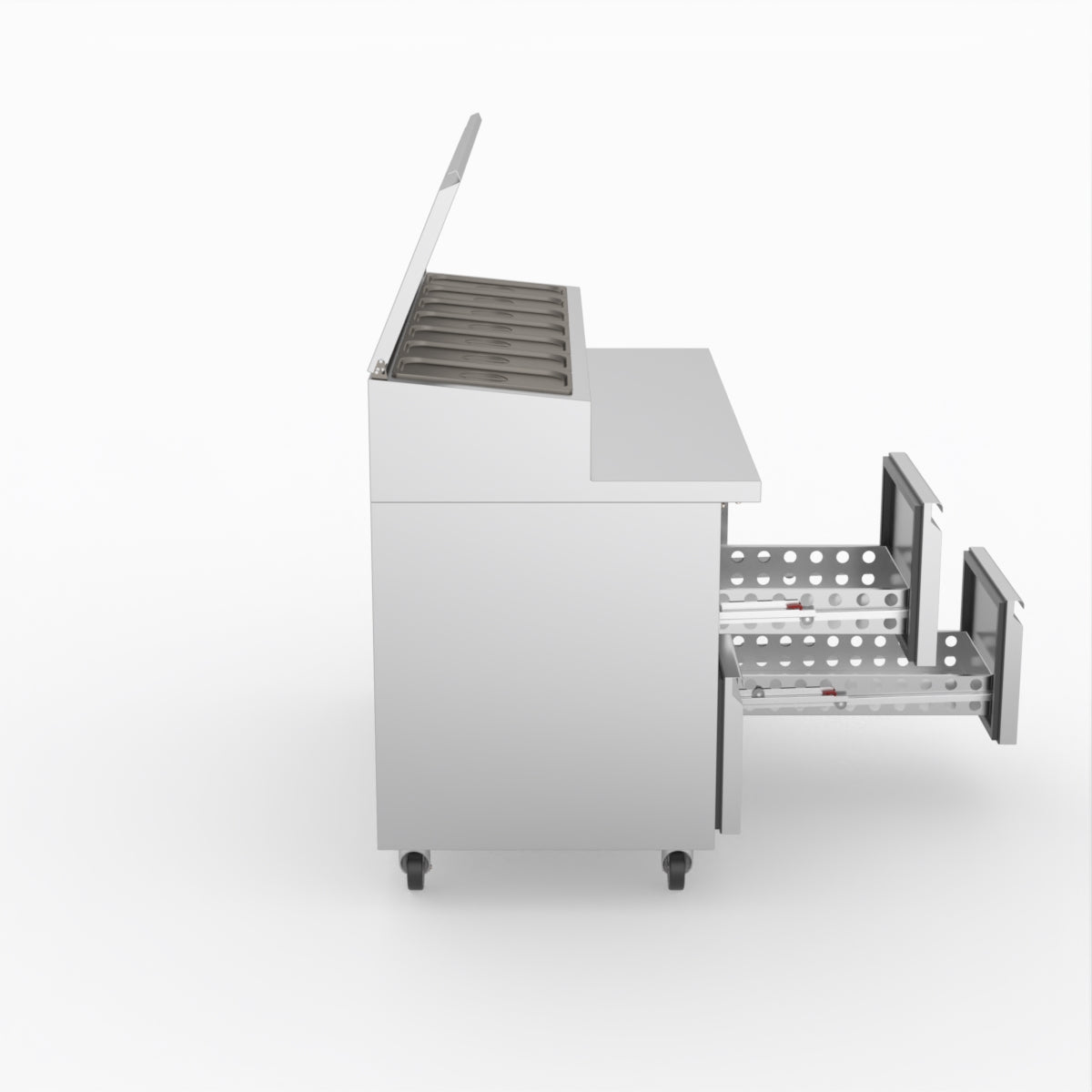 FED-X S/S Four Drawer Sandwich Counter XSS7C13S2V-4D