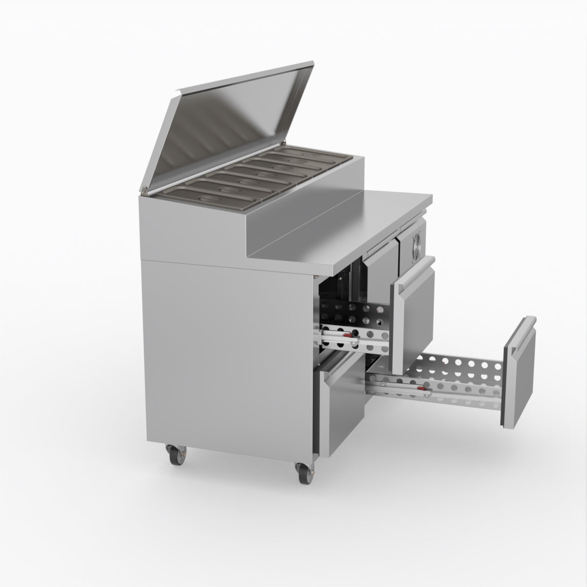FED-X S/S Four Drawer Sandwich Counter XSS7C13S2V-4D