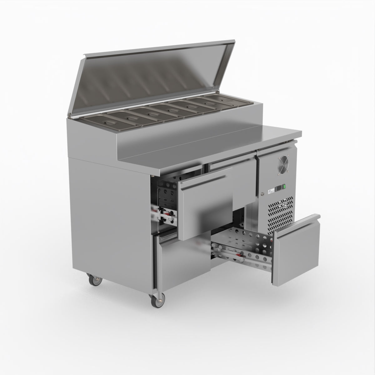 FED-X S/S Four Drawer Sandwich Counter XSS7C13S2V-4D
