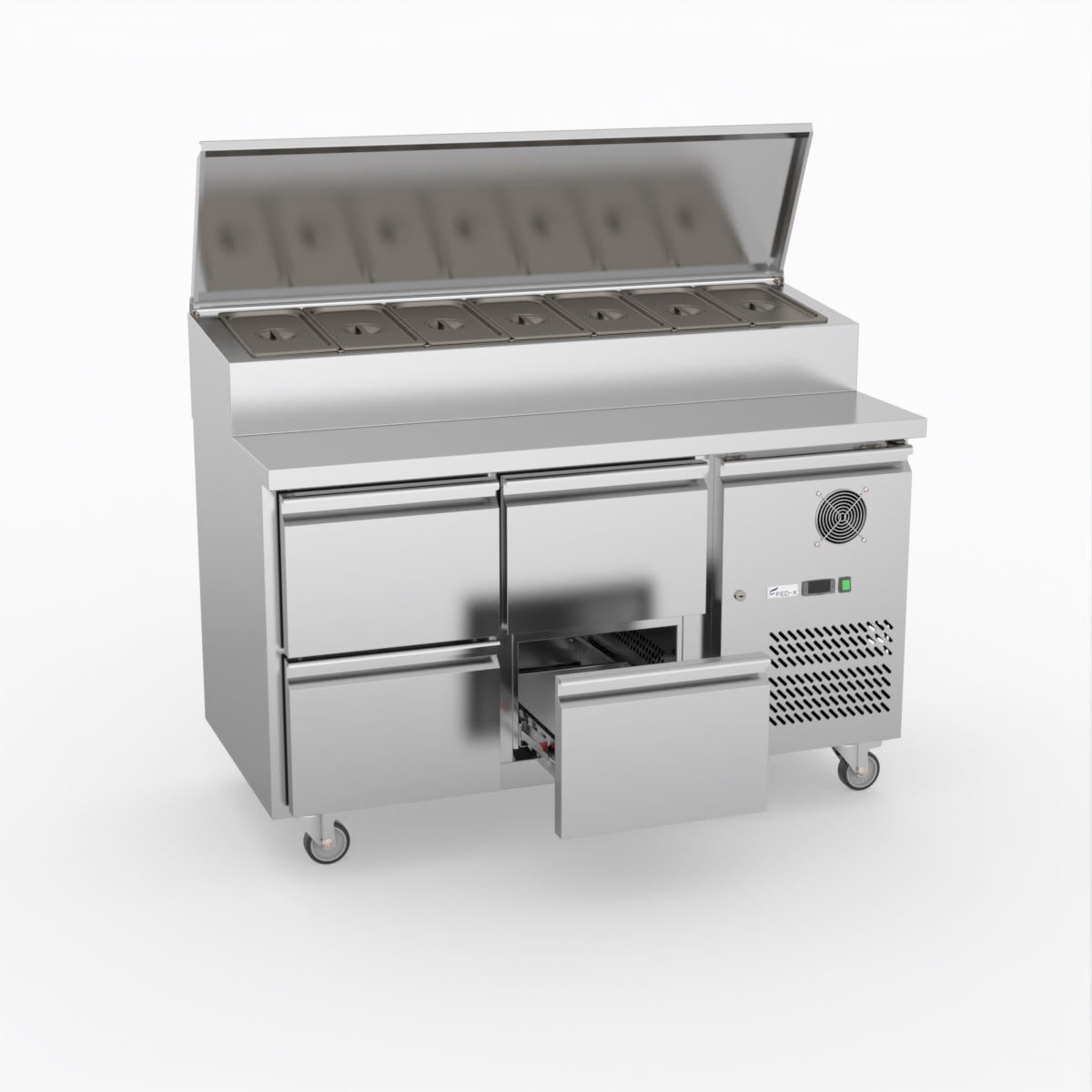 FED-X S/S Four Drawer Sandwich Counter XSS7C13S2V-4D