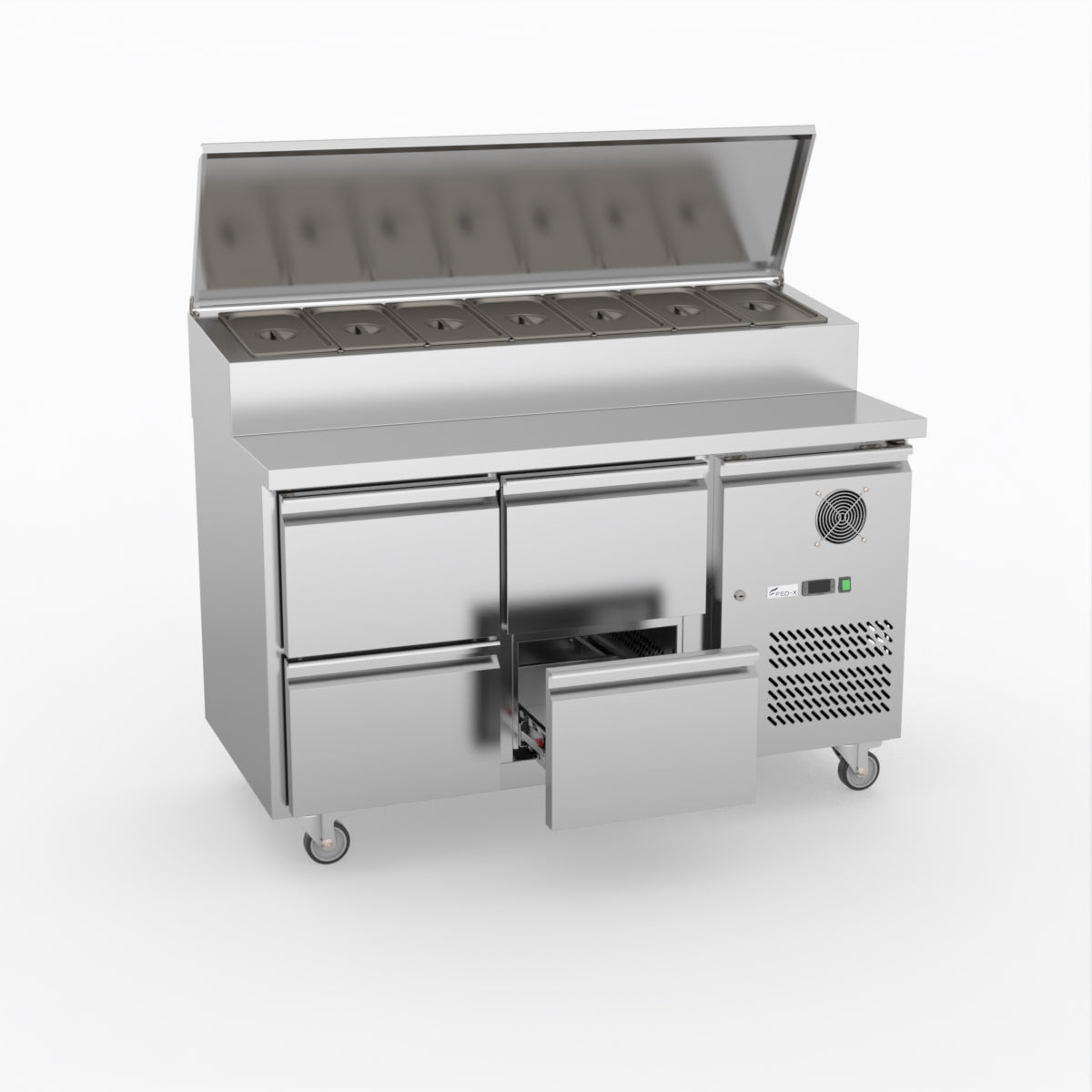 FED-X S/S Four Drawer Sandwich Counter XSS7C13S2V-4D