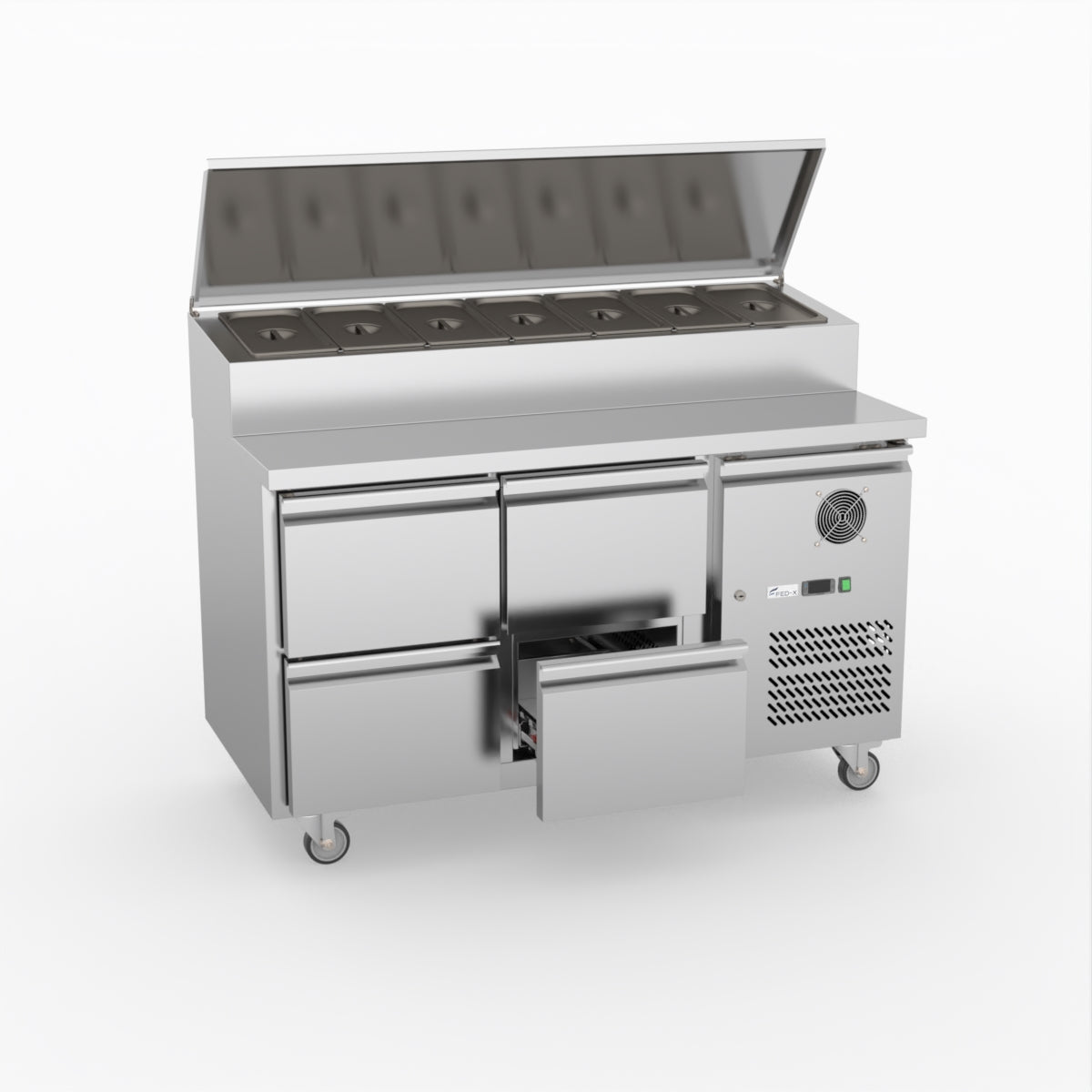FED-X S/S Four Drawer Sandwich Counter XSS7C13S2V-4D