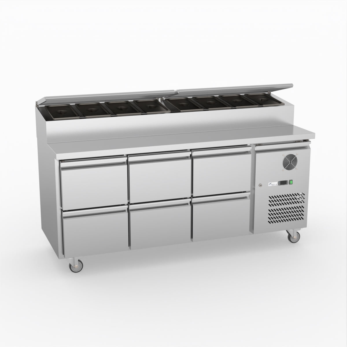 FED-X Six Drawer Salad Prep Fridge XSS7C18S3V-6D