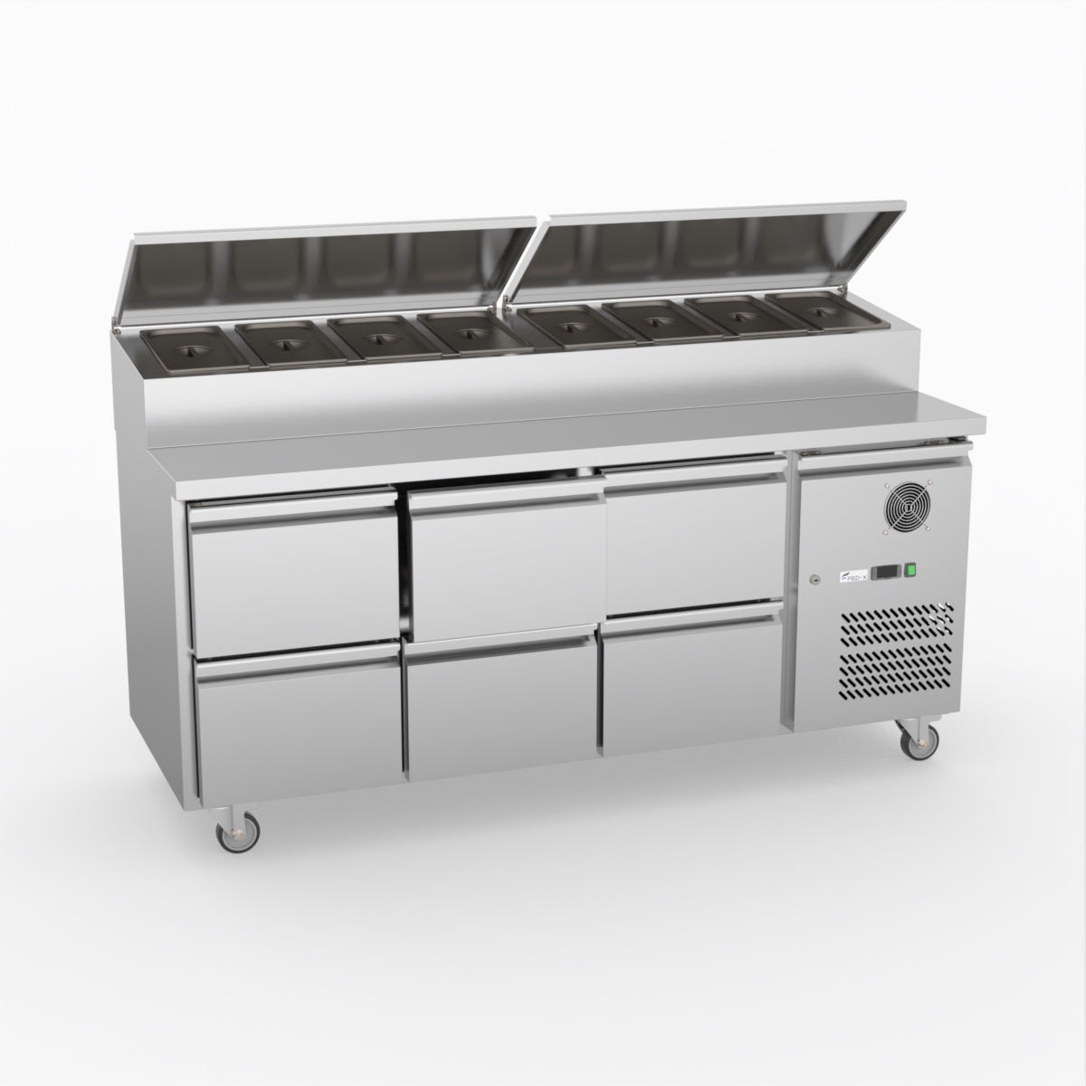 FED-X Six Drawer Salad Prep Fridge XSS7C18S3V-6D