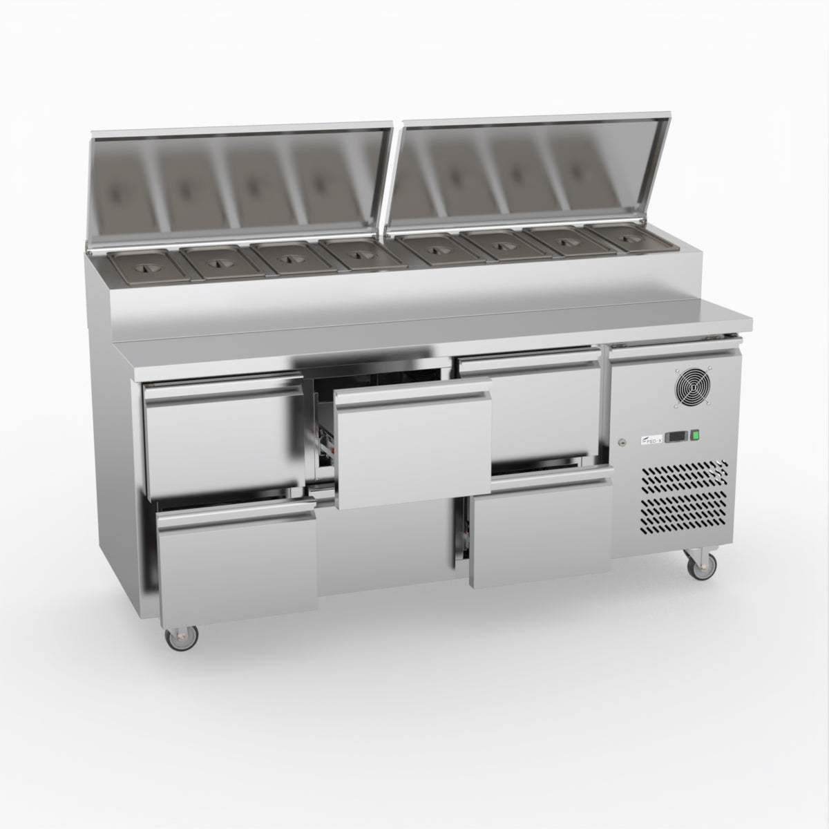 FED-X Six Drawer Salad Prep Fridge XSS7C18S3V-6D