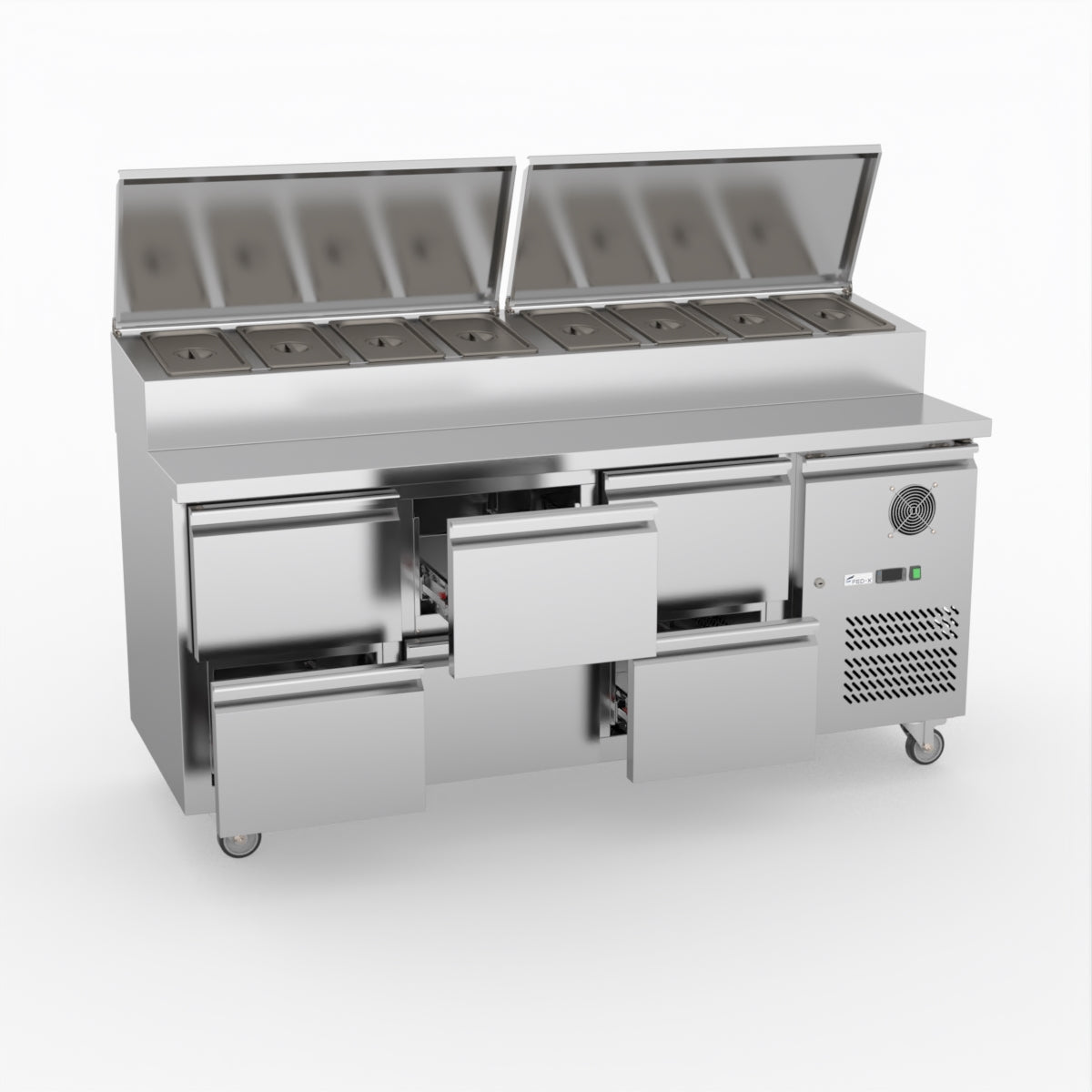 FED-X Six Drawer Salad Prep Fridge XSS7C18S3V-6D