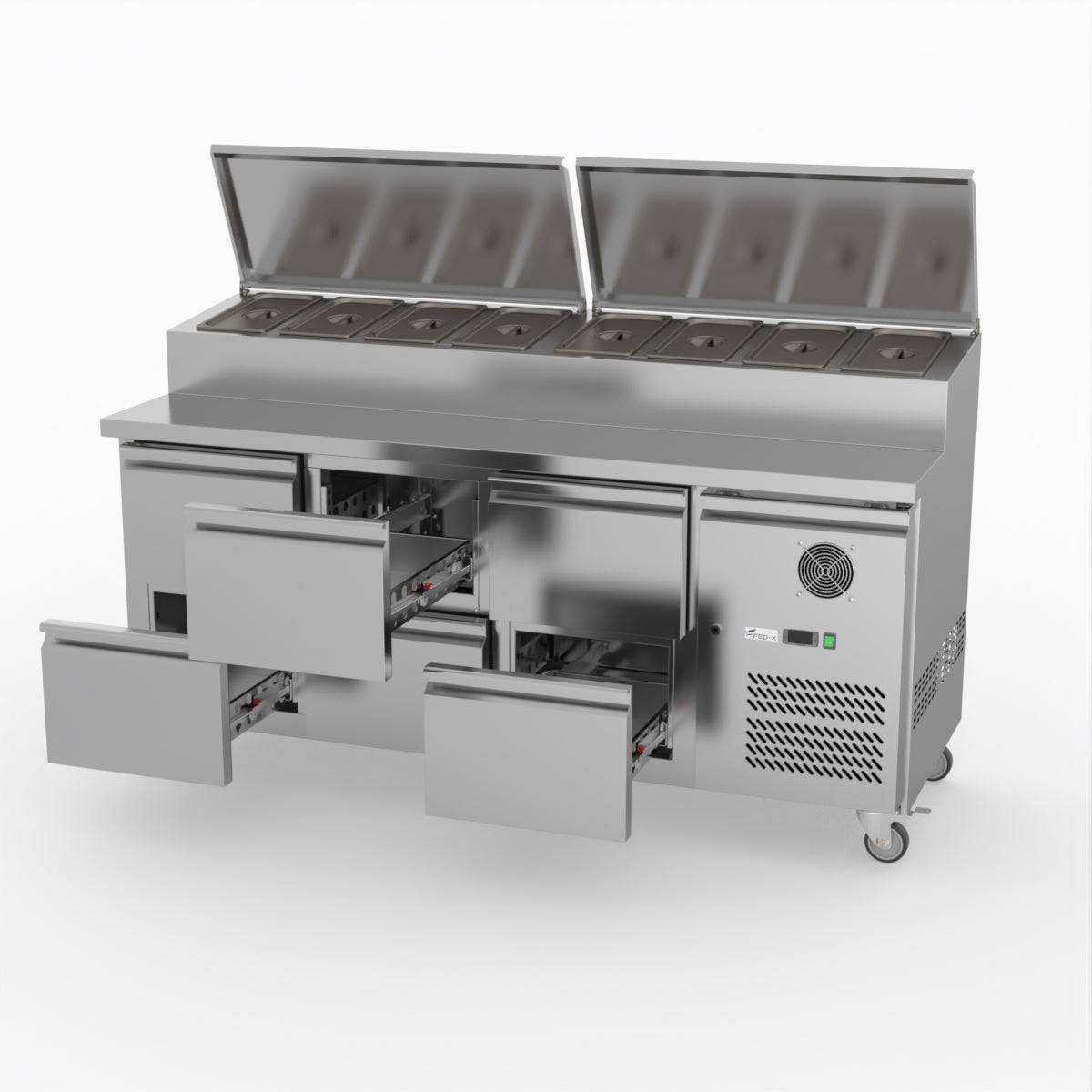 FED-X Six Drawer Salad Prep Fridge XSS7C18S3V-6D