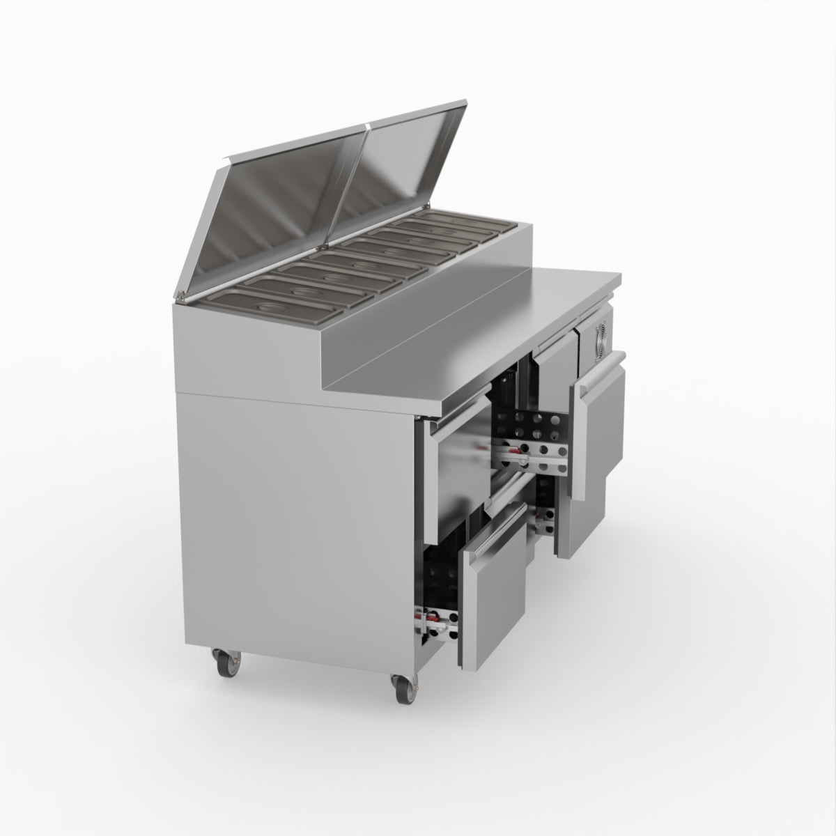 FED-X Six Drawer Salad Prep Fridge XSS7C18S3V-6D