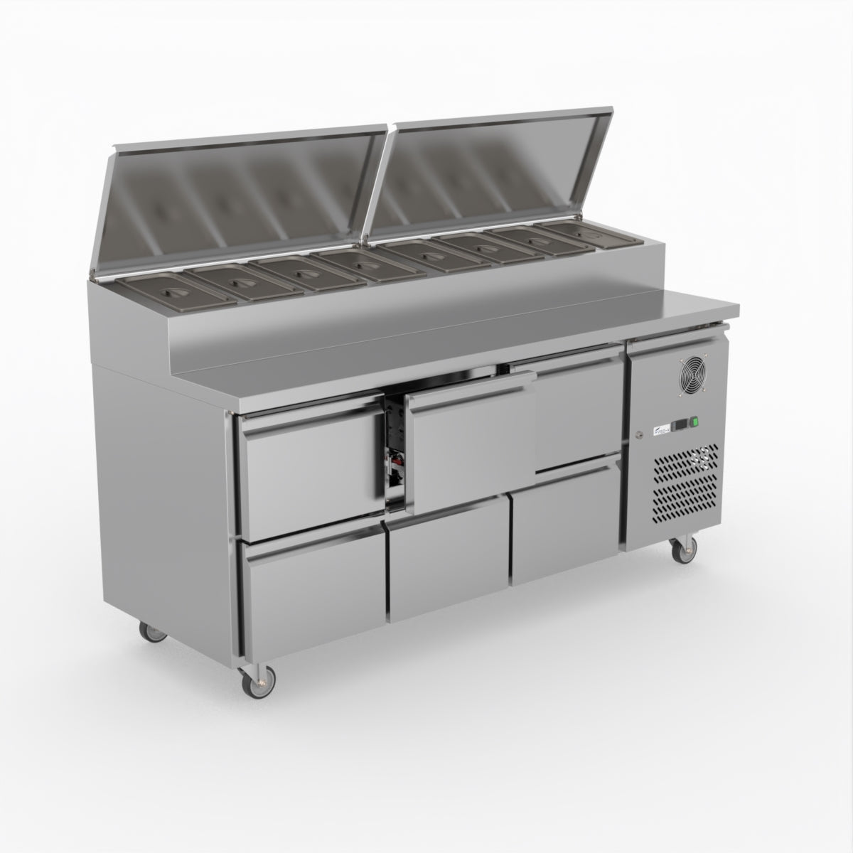 FED-X Six Drawer Salad Prep Fridge XSS7C18S3V-6D