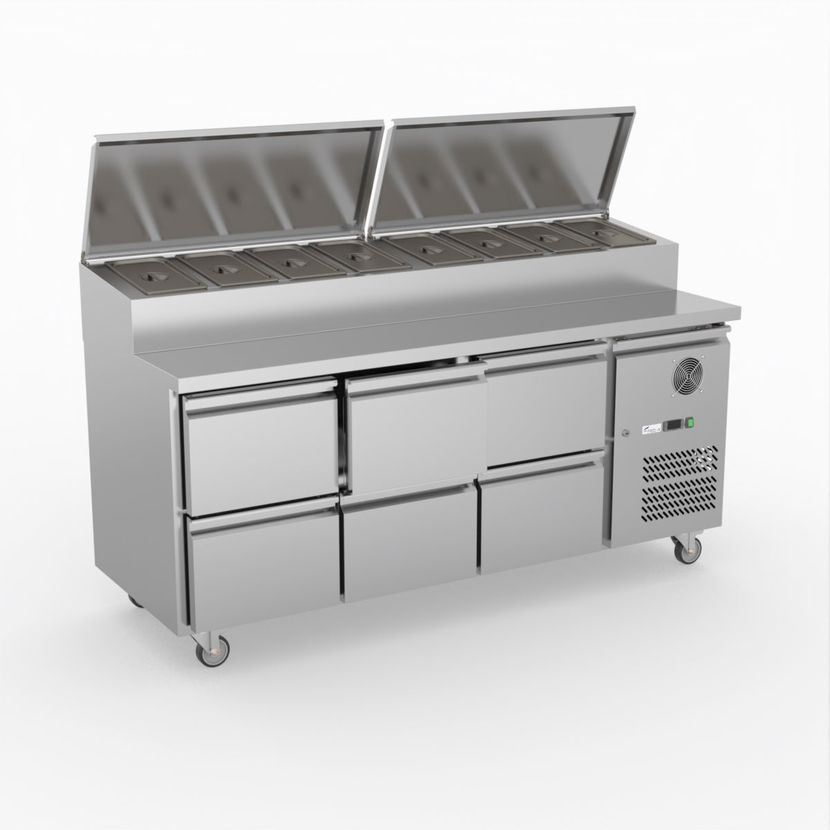 FED-X Six Drawer Salad Prep Fridge XSS7C18S3V-6D