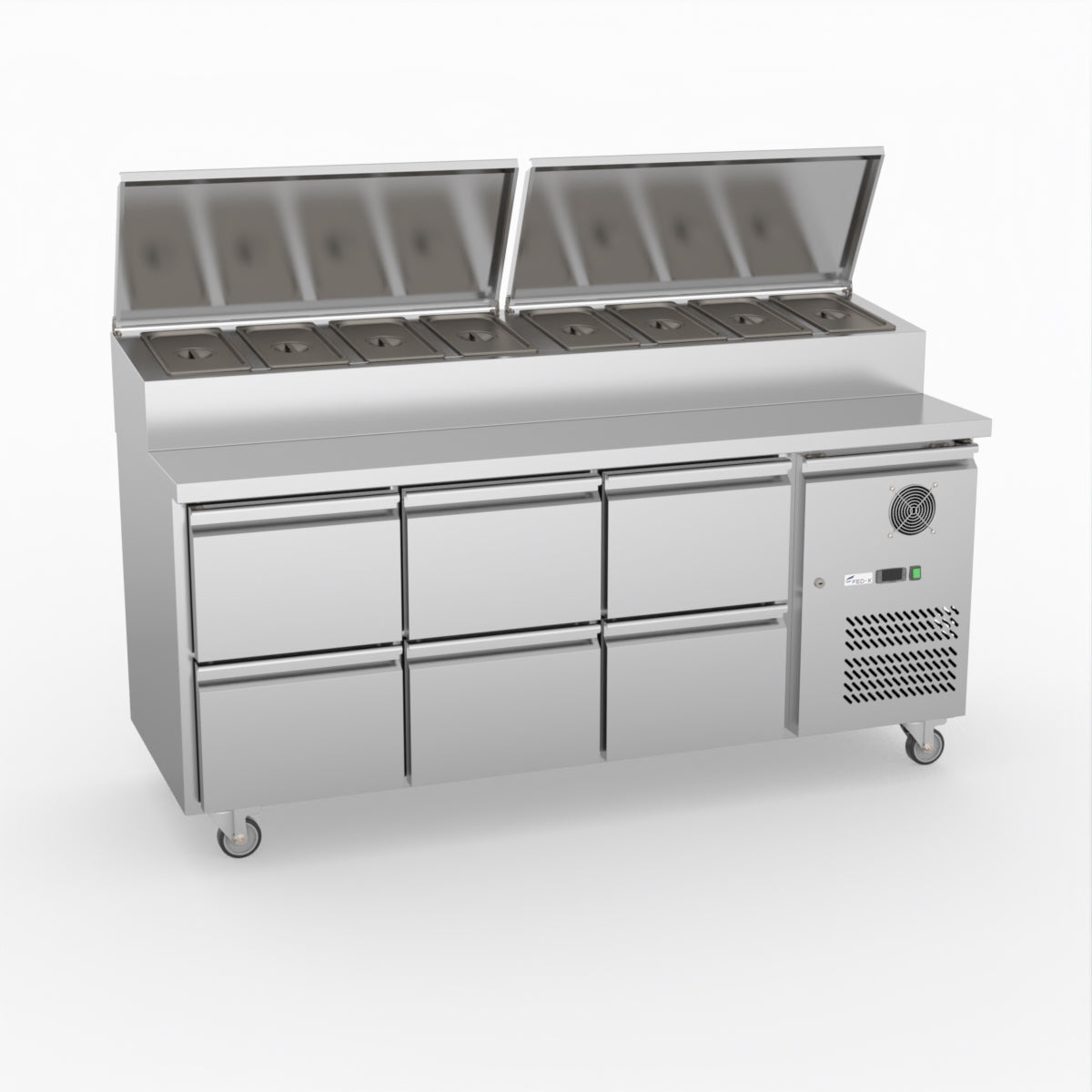 FED-X Six Drawer Salad Prep Fridge XSS7C18S3V-6D