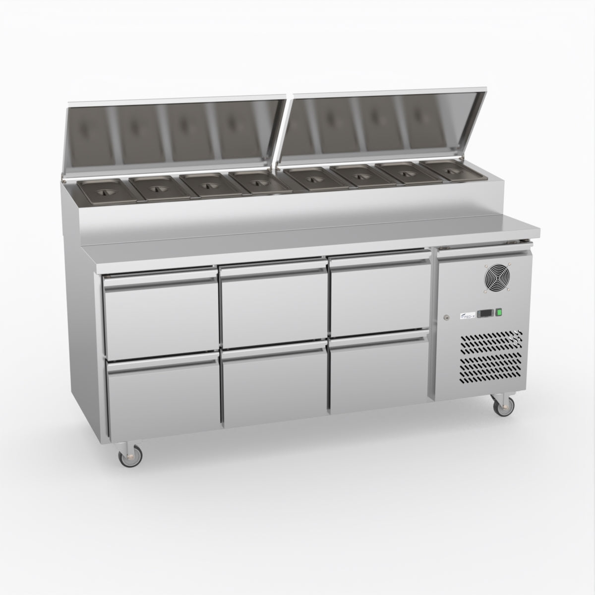 FED-X Six Drawer Salad Prep Fridge XSS7C18S3V-6D