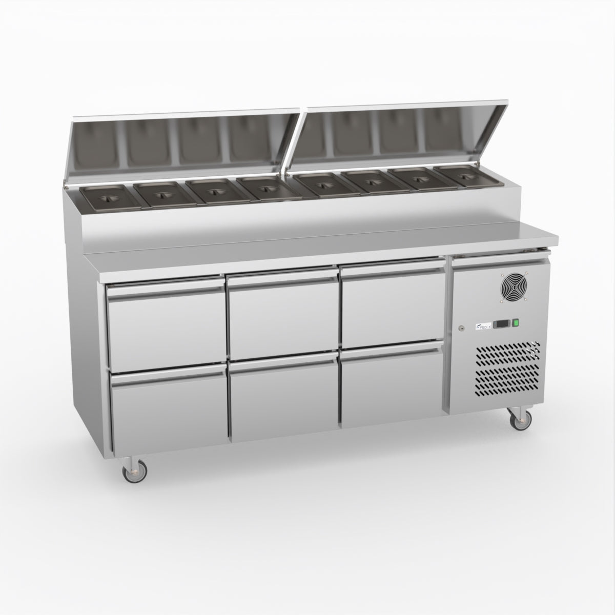 FED-X Six Drawer Salad Prep Fridge XSS7C18S3V-6D