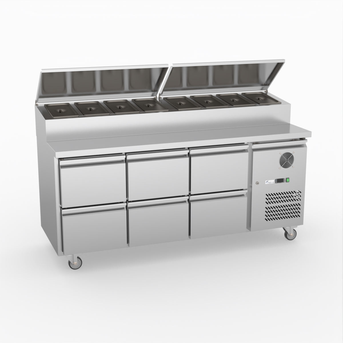 FED-X Six Drawer Salad Prep Fridge XSS7C18S3V-6D