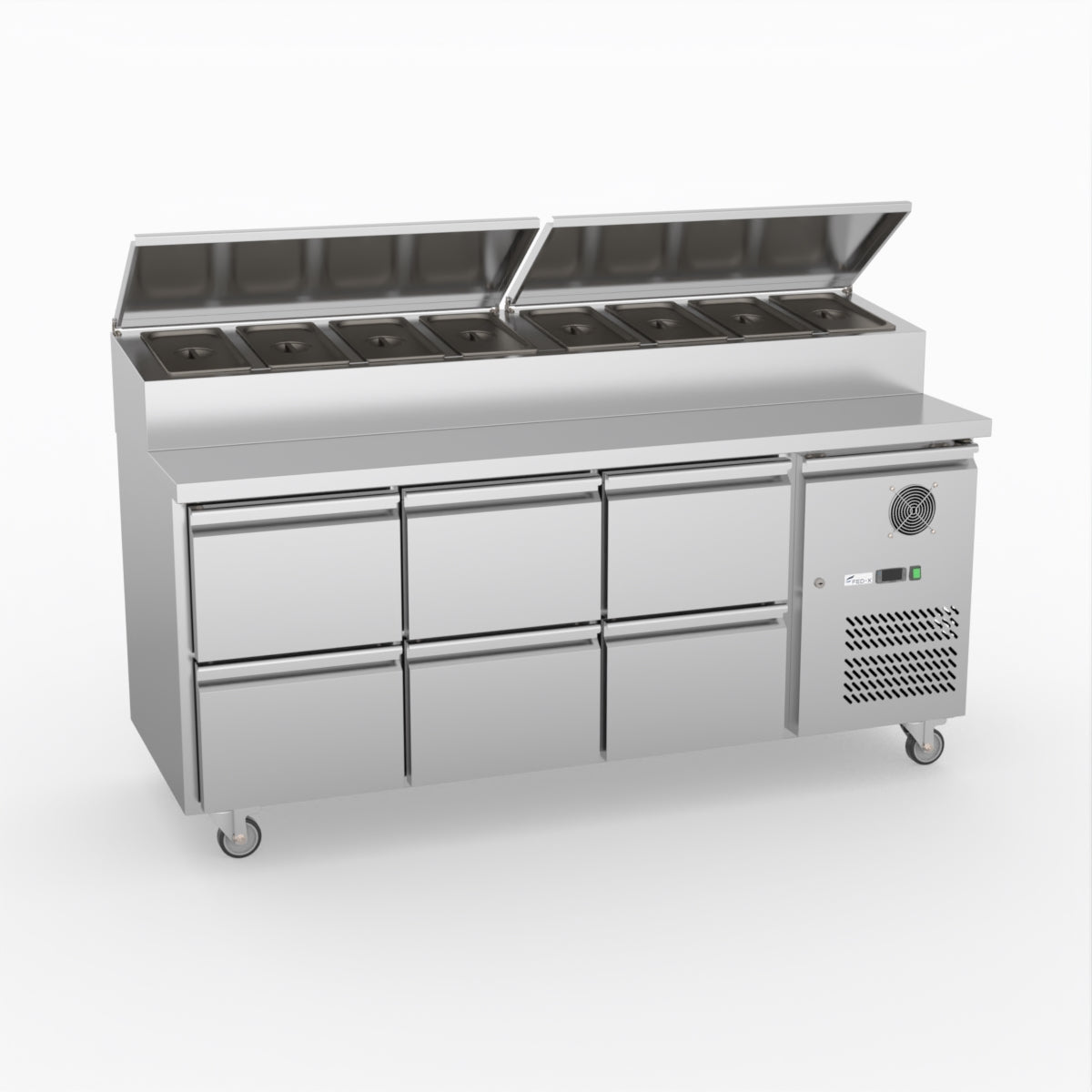FED-X Six Drawer Salad Prep Fridge XSS7C18S3V-6D