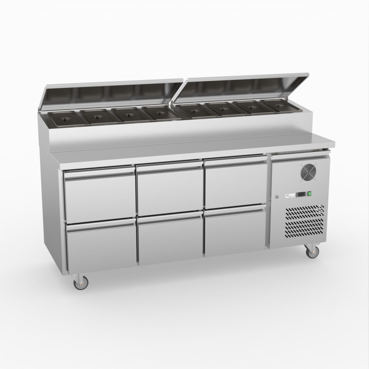 FED-X Six Drawer Salad Prep Fridge XSS7C18S3V-6D