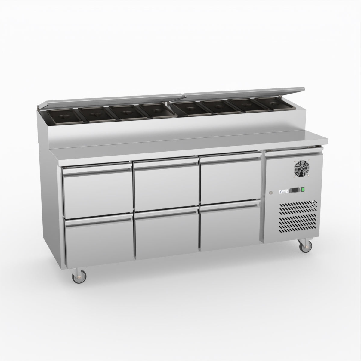 FED-X Six Drawer Salad Prep Fridge XSS7C18S3V-6D