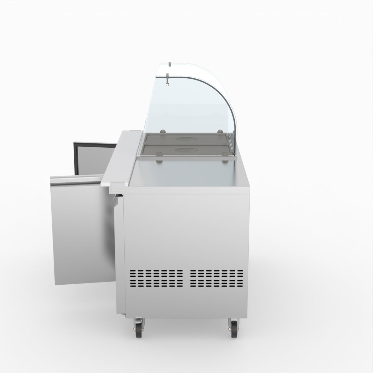 FED-X Two Door Salad Prep Fridge With Curve Glass Top XTHP2100SALGC