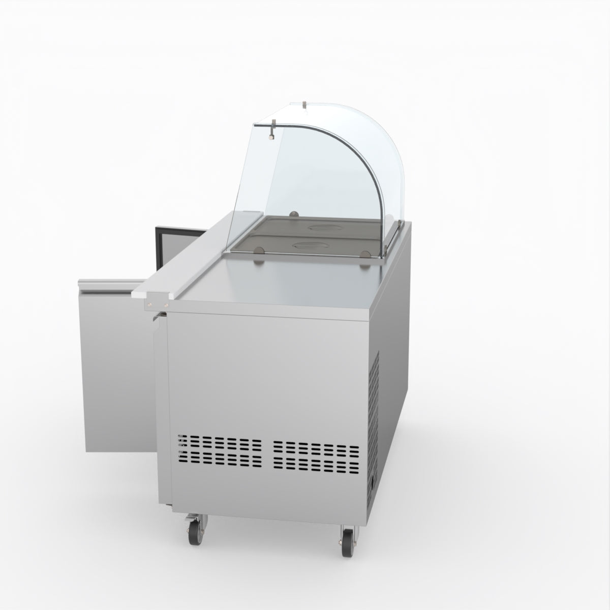 FED-X Two Door Salad Prep Fridge With Curve Glass Top XTHP2100SALGC