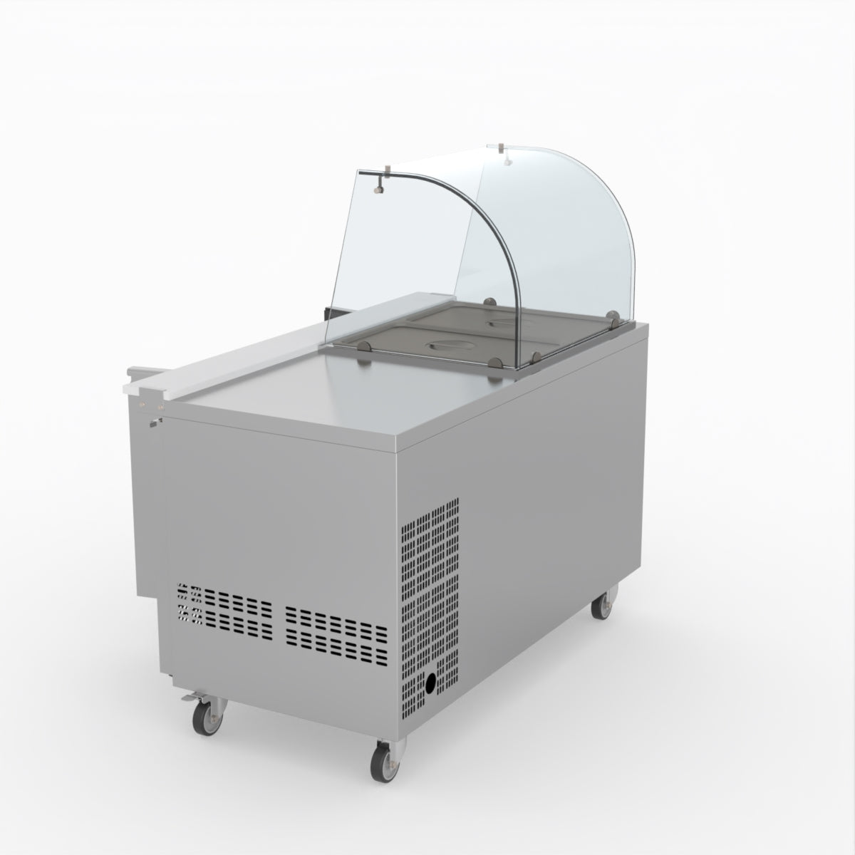 FED-X Two Door Salad Prep Fridge With Curve Glass Top XTHP2100SALGC