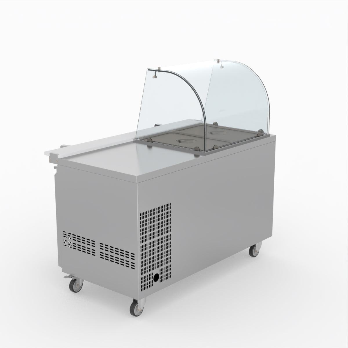 FED-X Two Door Salad Prep Fridge With Curve Glass Top XTHP2100SALGC