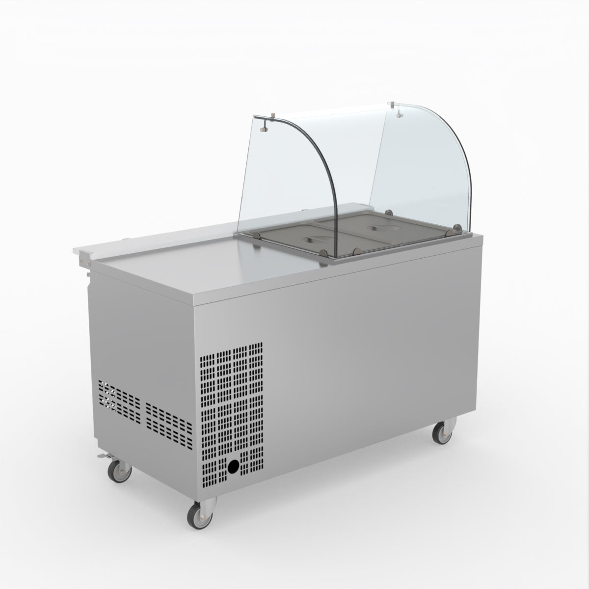 FED-X Two Door Salad Prep Fridge With Curve Glass Top XTHP2100SALGC