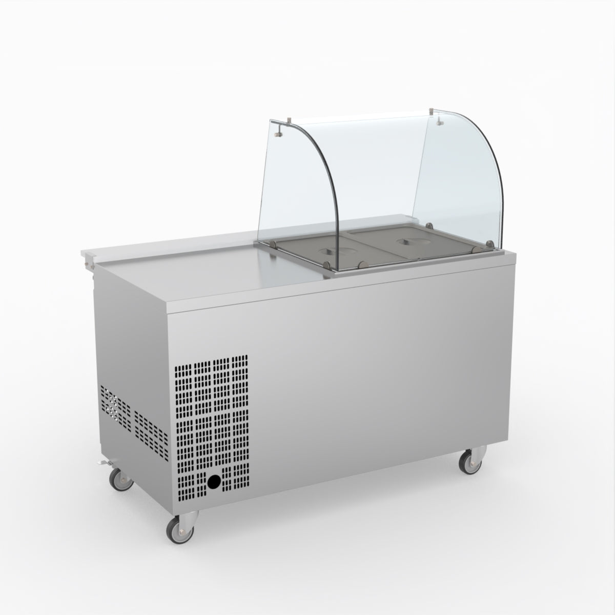 FED-X Two Door Salad Prep Fridge With Curve Glass Top XTHP2100SALGC