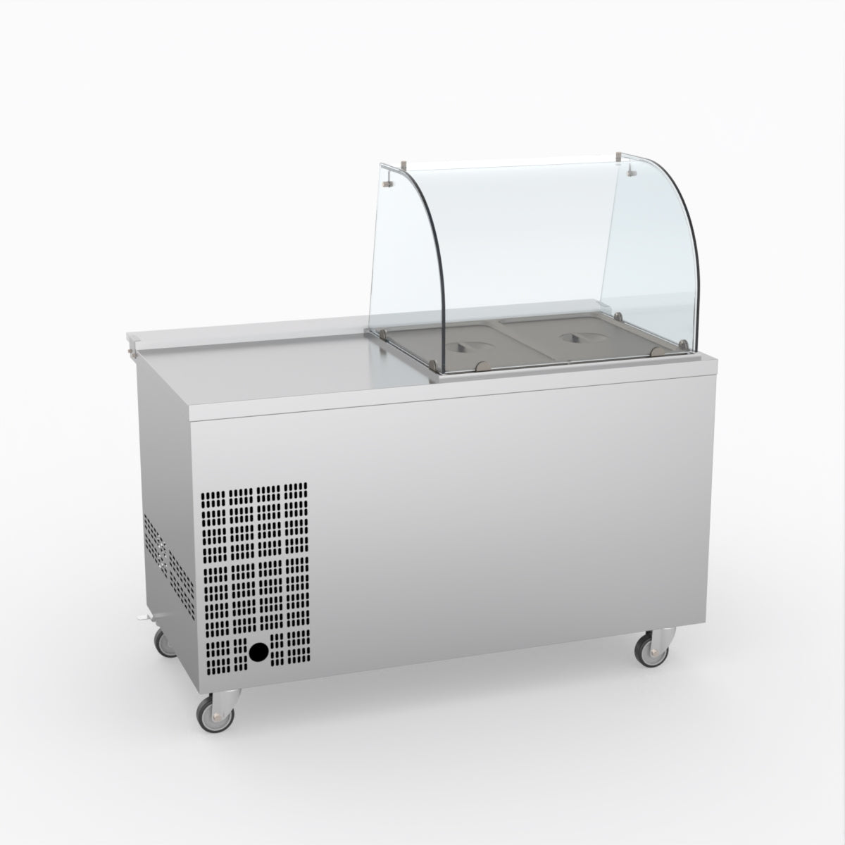 FED-X Two Door Salad Prep Fridge With Curve Glass Top XTHP2100SALGC