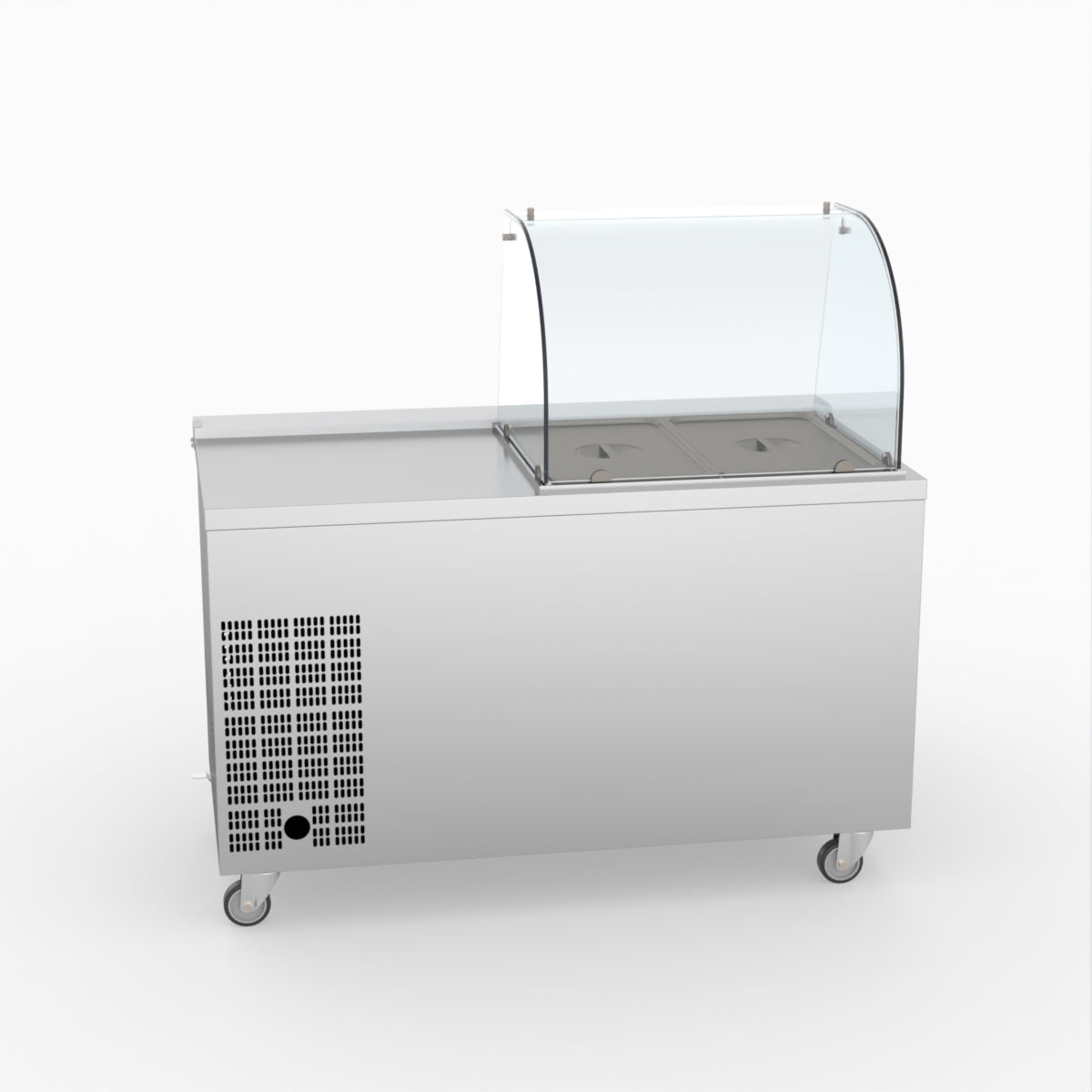FED-X Two Door Salad Prep Fridge With Curve Glass Top XTHP2100SALGC