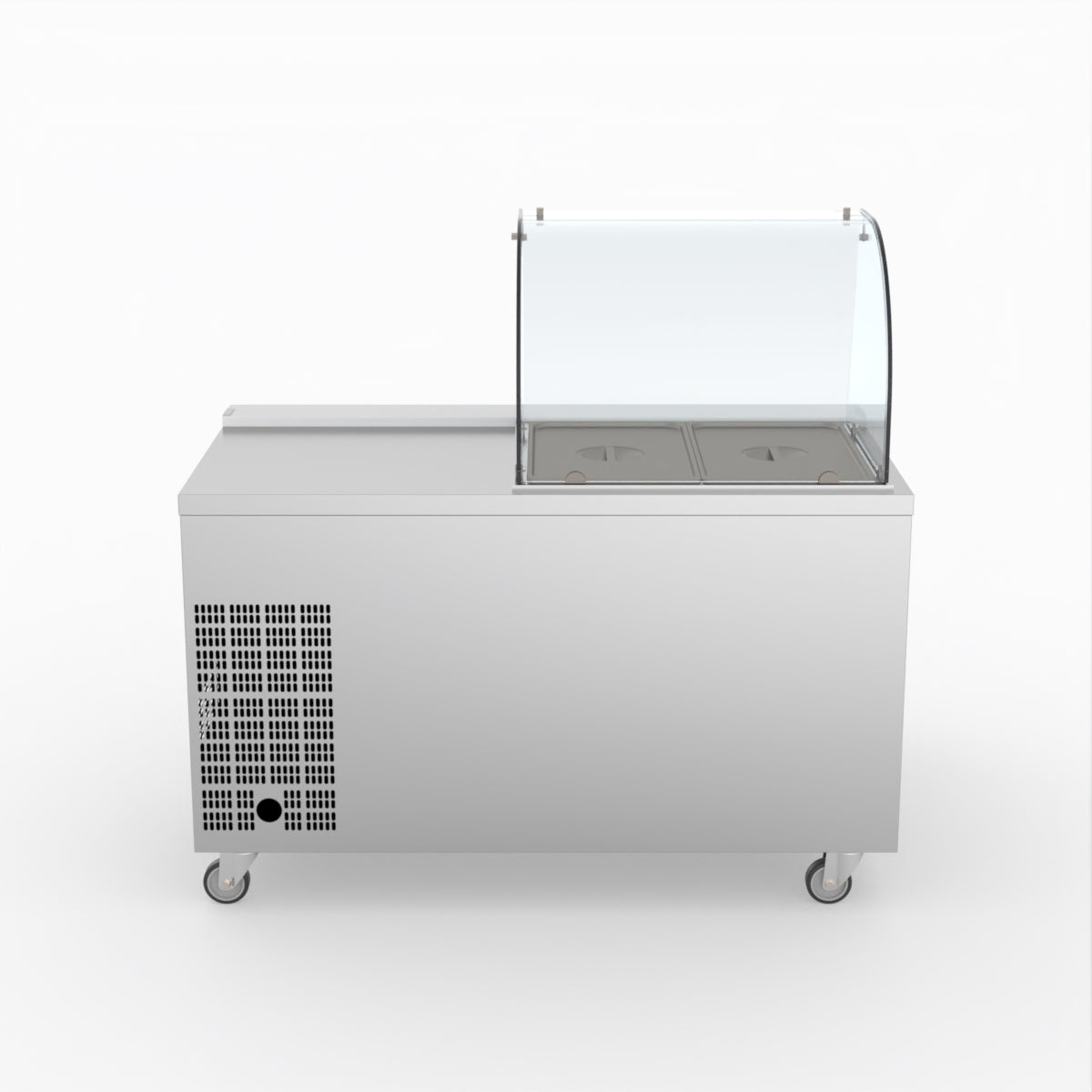 FED-X Two Door Salad Prep Fridge With Curve Glass Top XTHP2100SALGC