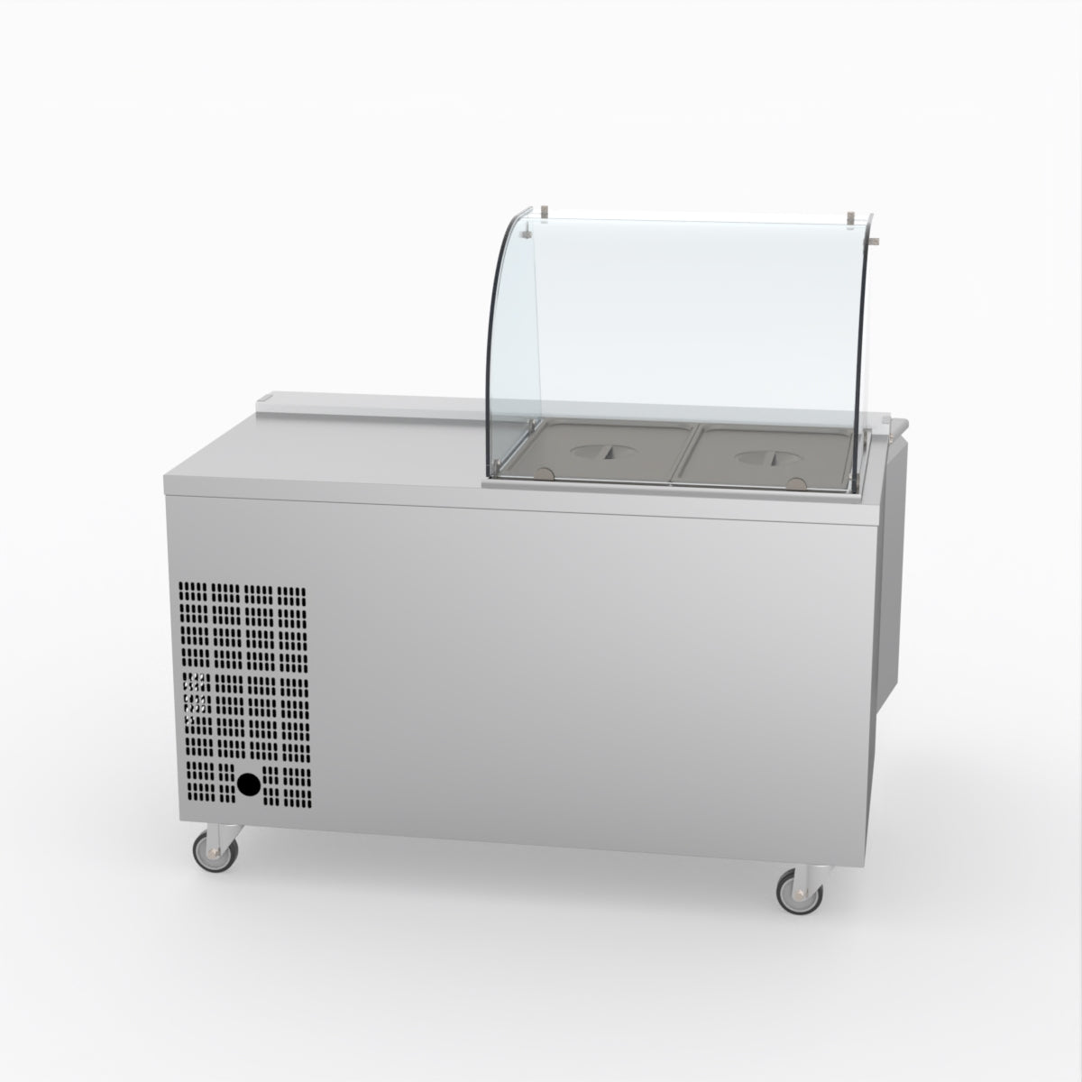 FED-X Two Door Salad Prep Fridge With Curve Glass Top XTHP2100SALGC