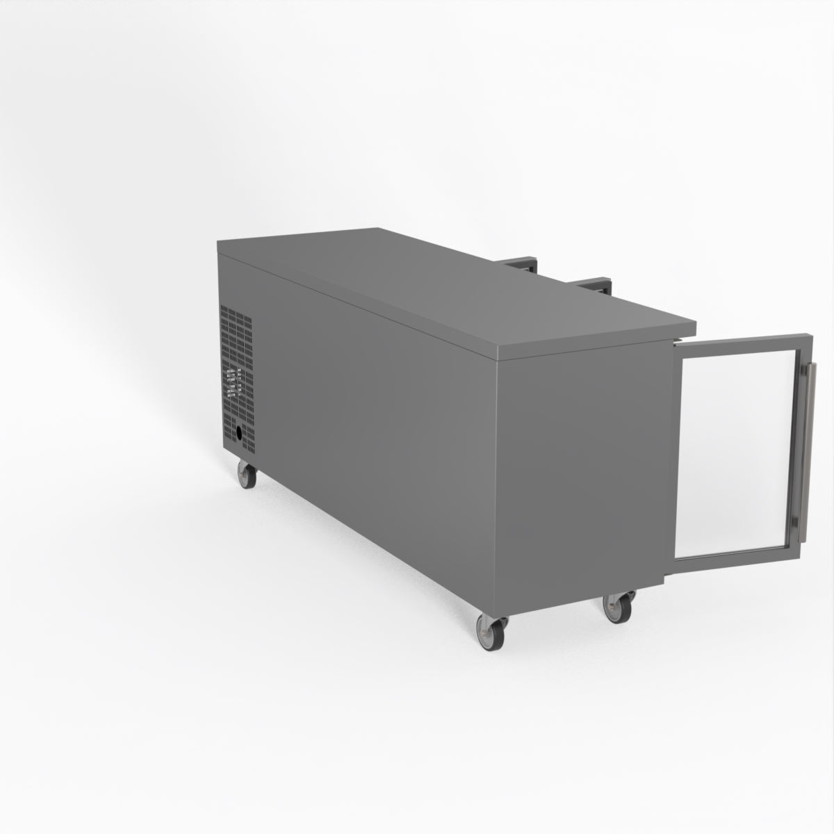 FED-X Three Glass Door Bench Fridge XUB6C18G3V