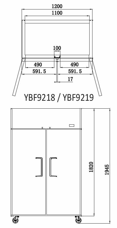Commercial Upright Freezers Double Door | Atosa | YBF9219