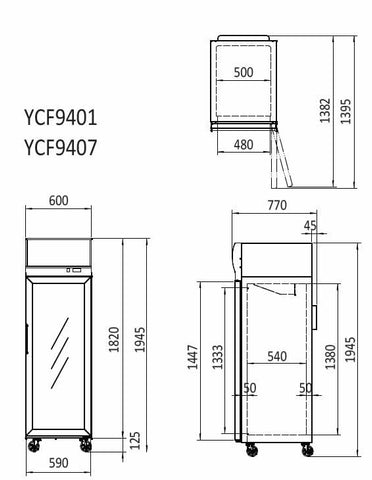 Commercial Glass Door Fridges Single Glass Door Lightbox | Atosa | YCF9401