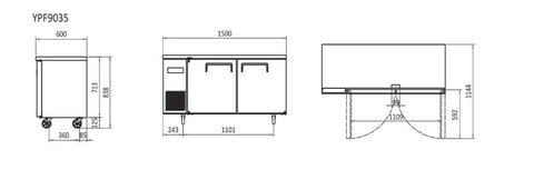 2 Door Bench Freezers 1.5m | Atosa | YPF9035