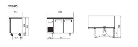 2 Door Bench Freezers 1.2m | Atosa | YPF9025