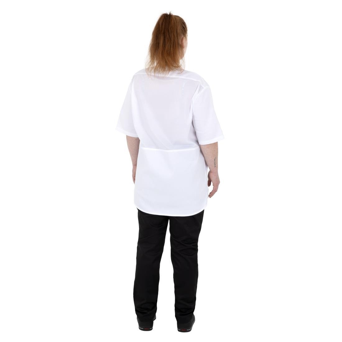 Southside Harlem Zipper Chefs Jacket White Short Sleeve Mesh Size M - BA116-M