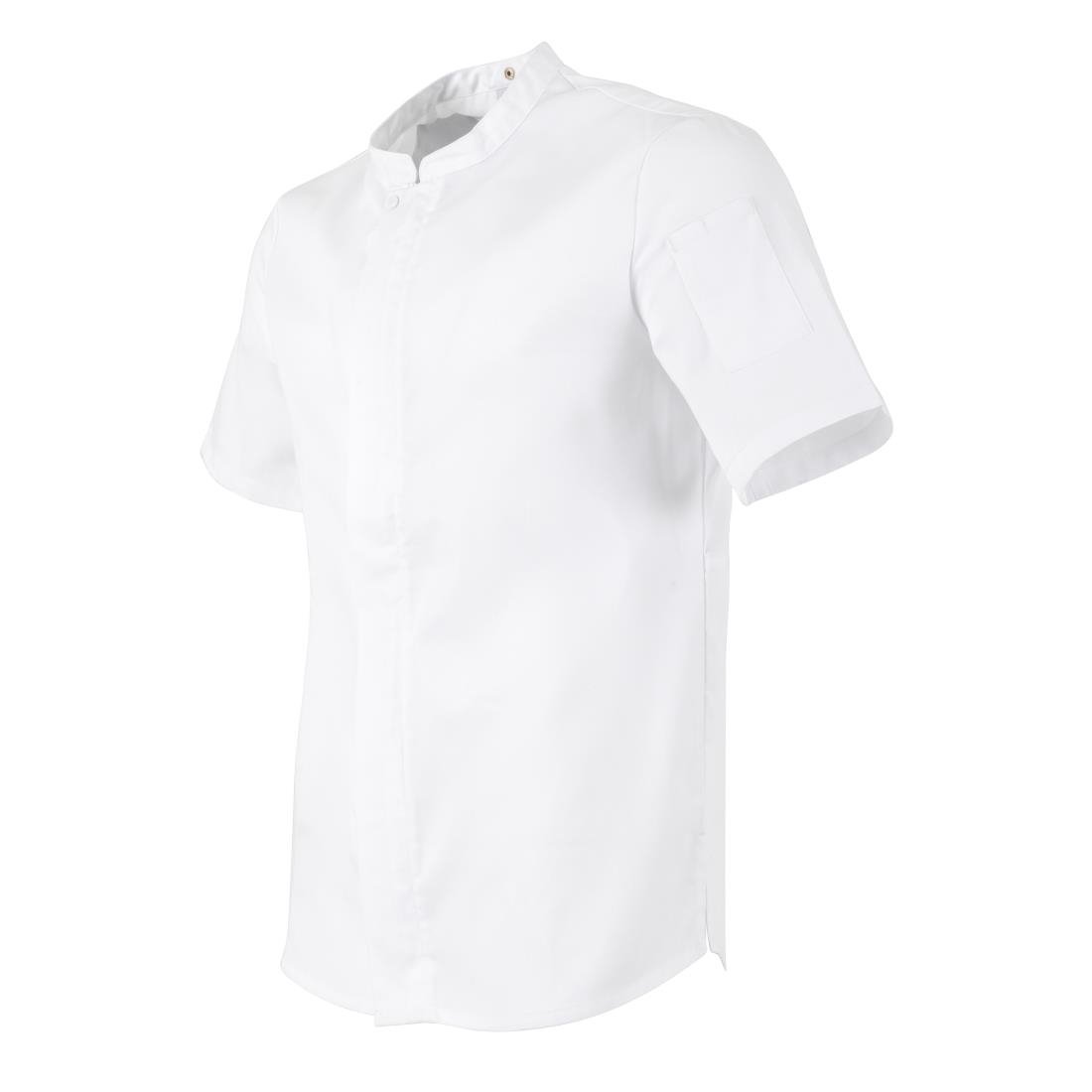 Southside Harlem Zipper Chefs Jacket White Short Sleeve Mesh Size XL - BA116-XL
