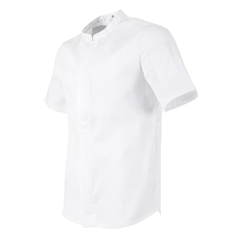 Southside Harlem Zipper Chefs Jacket White Short Sleeve Mesh Size L - BA116-L