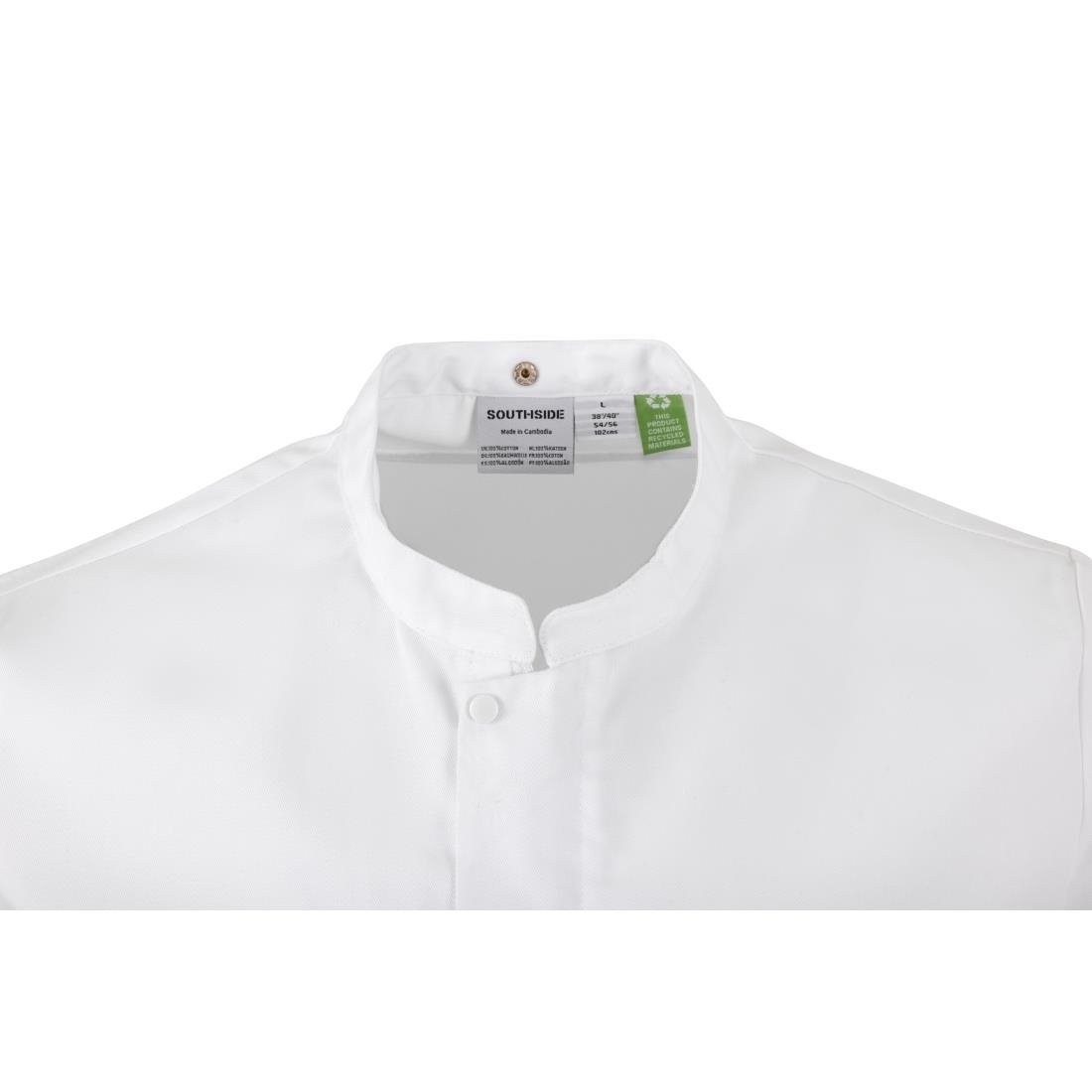 Southside Harlem Zipper Chefs Jacket White Short Sleeve Mesh Size XL - BA116-XL