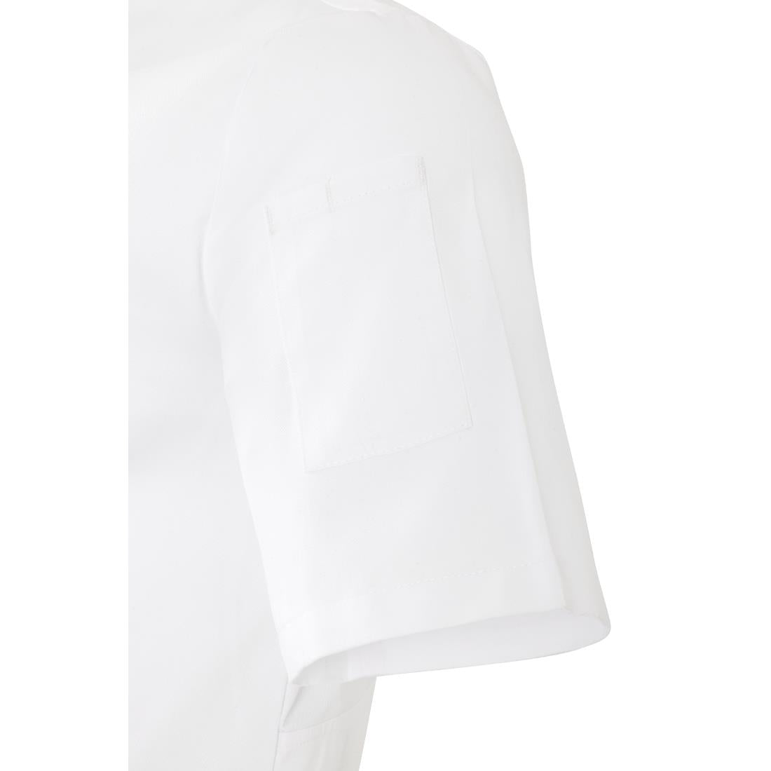 Southside Harlem Zipper Chefs Jacket White Short Sleeve Mesh Size L - BA116-L