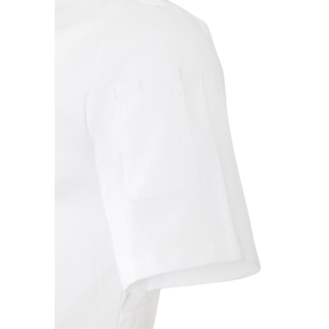 Southside Harlem Zipper Chefs Jacket White Short Sleeve Mesh Size XL - BA116-XL