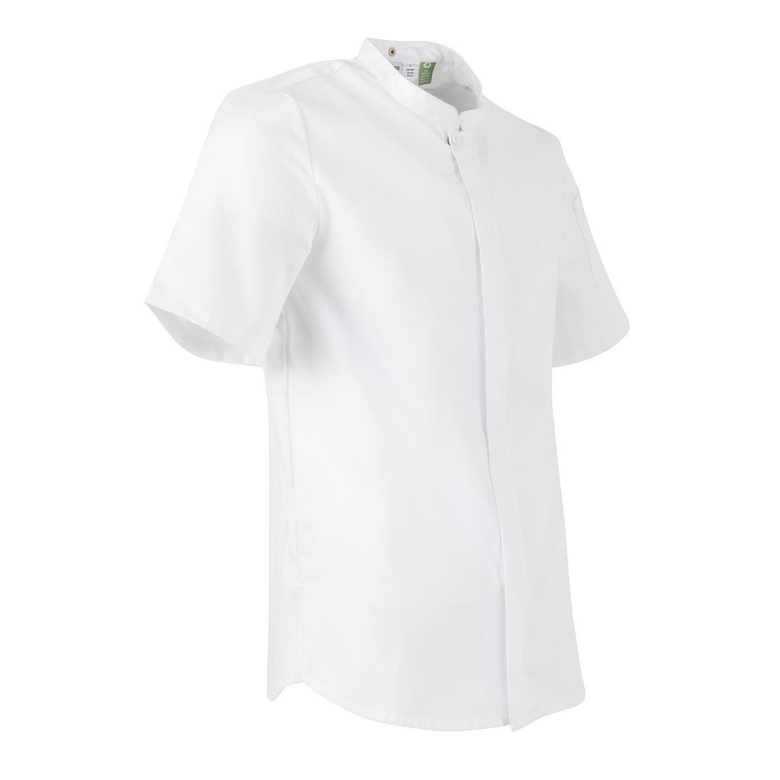 Southside Harlem Zipper Chefs Jacket White Short Sleeve Mesh Size M - BA116-M