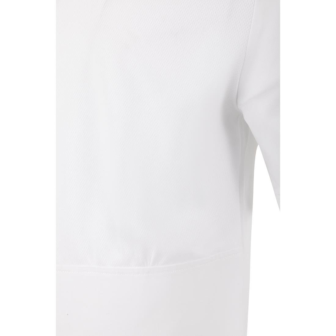 Southside Harlem Zipper Chefs Jacket White Short Sleeve Mesh Size XL - BA116-XL