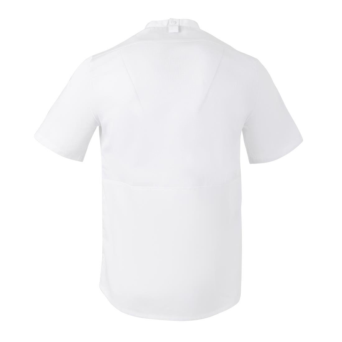Southside Harlem Zipper Chefs Jacket White Short Sleeve Mesh Size M - BA116-M