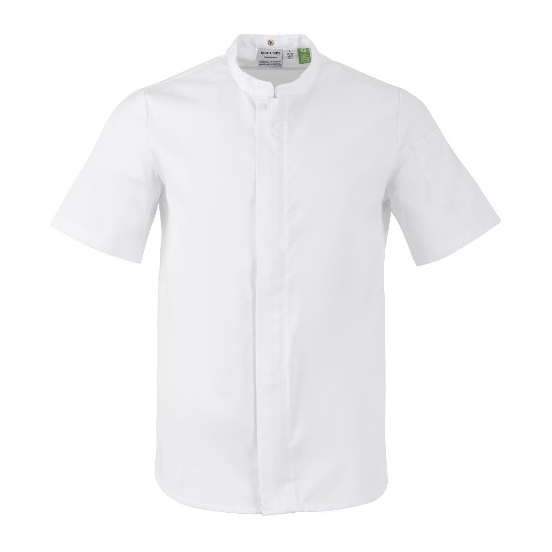 Southside Harlem Zipper Chefs Jacket White Short Sleeve Mesh Size M - BA116-M
