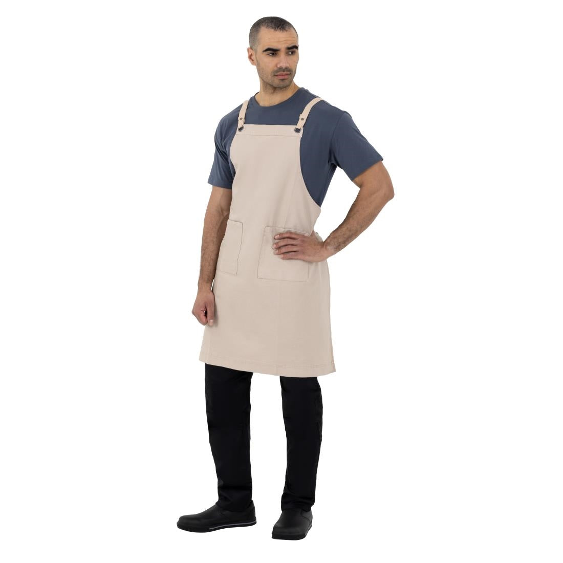 Southside Cotton Canvas Bib Apron Stone - BB685